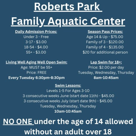 Roberts Park Aquatic Center 2024 Prices